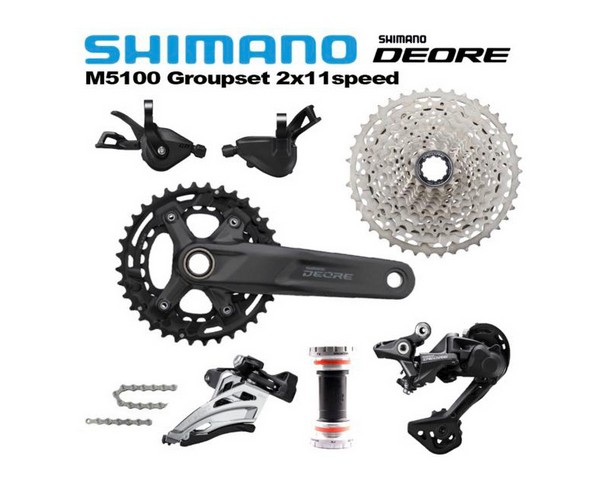 Bộ group Shimano M5100, 2 x11s, xe đạp đia hình