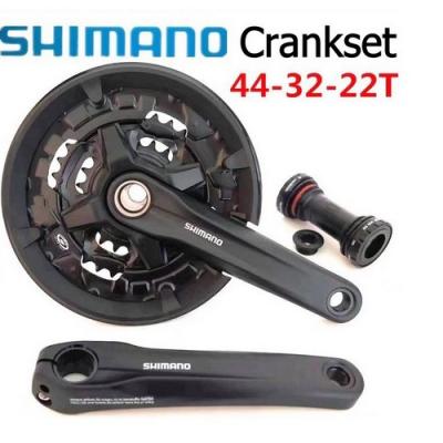 Bộ giò dĩa Shimano FC-M210, 3x9s, 22/32/44T, có BB rỗng, thích hợp xe đạp touring